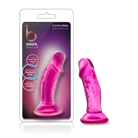 Blush Novelties B Yours Sweet N Small Realistic Dildo 10cm Pink Beginner Friendly - Realistic Dildos