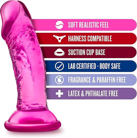 Blush Novelties B Yours Sweet N Small Realistic Dildo 10cm Pink Beginner Friendly - Realistic Dildos