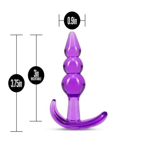 Blush Novelties B Yours Triple Bead Anal Plug Purple Graduated Stimulation - Butt Plugs