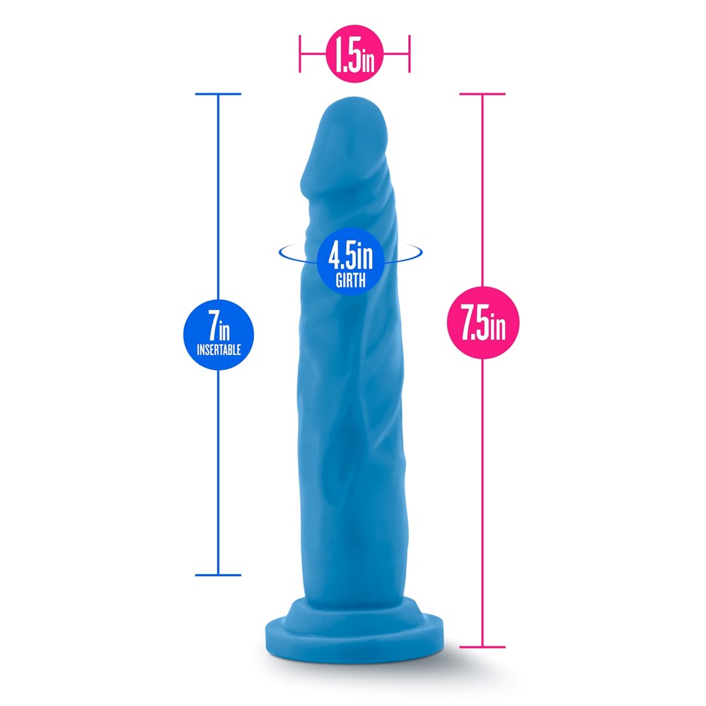 Blush Novelties Neo Dual Density Realistic Cock 19cm Neon Blue Dildo - - Realistic Dildos