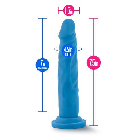 Blush Novelties Neo Dual Density Realistic Cock 19cm Neon Blue Dildo - Realistic Dildos