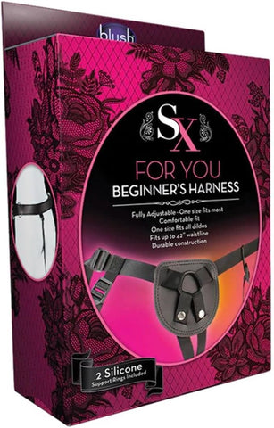 Blush Novelties SX For You Adjustable Strap On Harness Black Premium Comfort - Strap On Sextoys