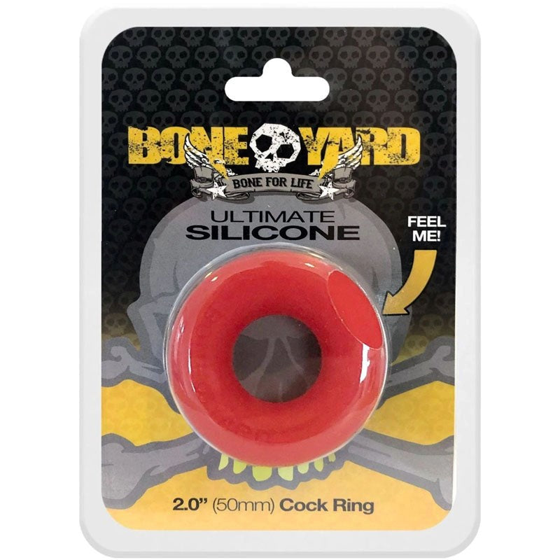 C1R Releasing Boneyard Ultimate Stretchy Silicone Cock Ring Red Premium - - Stretchy Cock Rings