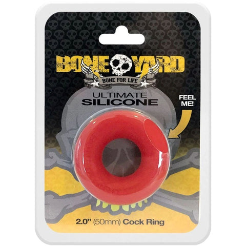 C1R Releasing Boneyard Ultimate Stretchy Silicone Cock Ring Red Premium - Stretchy Cock Rings