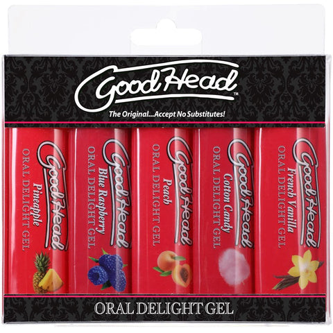 Doc Johnson GoodHead Oral Delight Gels 5 Pack x 30ml Water Based Flavored - Delay and Excite Sprays