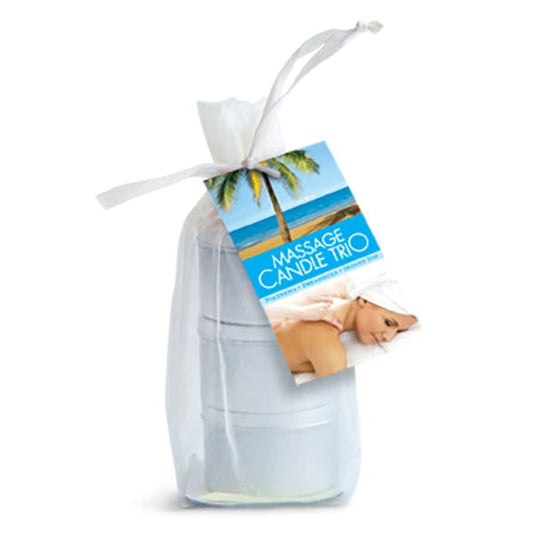 Earthly Body Edible Massage Candle Tropical Threesome 3 Pack Dual Purpose Intimacy - - Sex Pheromones and Perfumes