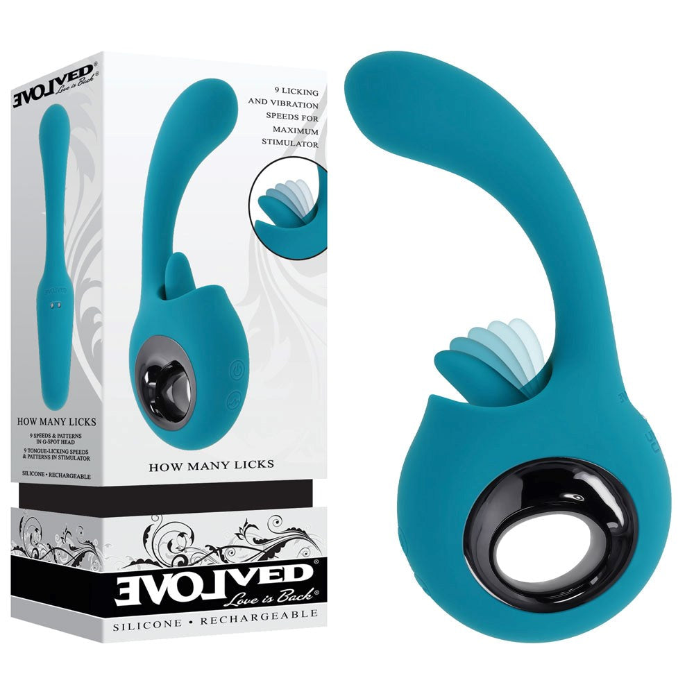 Evolved HOW MANY LICKS G Spot Vibrator With Flicking Stimulator Blue Dual Action - - G-Spot Vibrators