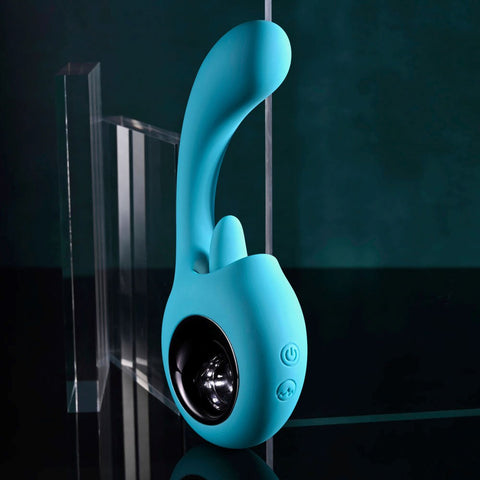 Evolved HOW MANY LICKS G Spot Vibrator With Flicking Stimulator Blue Dual Action - G-Spot Vibrators