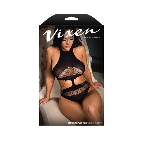 Fantasy Lingerie Vixen Nothing On You Seamless Teddy Black - Teddies and Bodysuits
