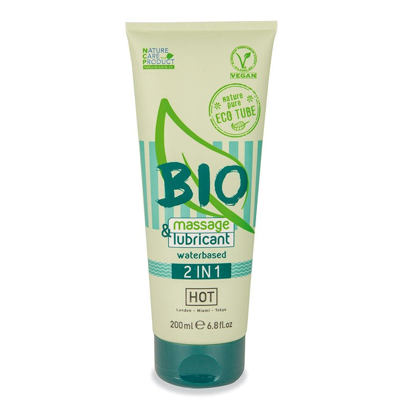Hot Ero HOT BIO 2 In 1 Water Based Massage Oil & Lubricant 200ml - - Water Based Lubes