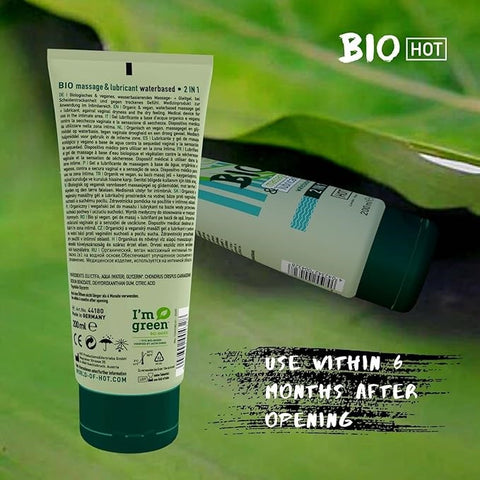 Hot Ero HOT BIO 2 In 1 Water Based Massage Oil & Lubricant 200ml - Water Based Lubes