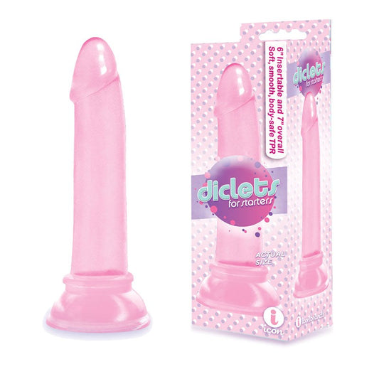 Icon Brands The 9s Diclets Realistic Dong 17.8cm Pink with Suction Cup Base - - Realistic Dildos