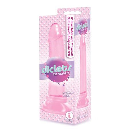 Icon Brands The 9s Diclets Realistic Dong 17.8cm Pink with Suction Cup Base - - Realistic Dildos
