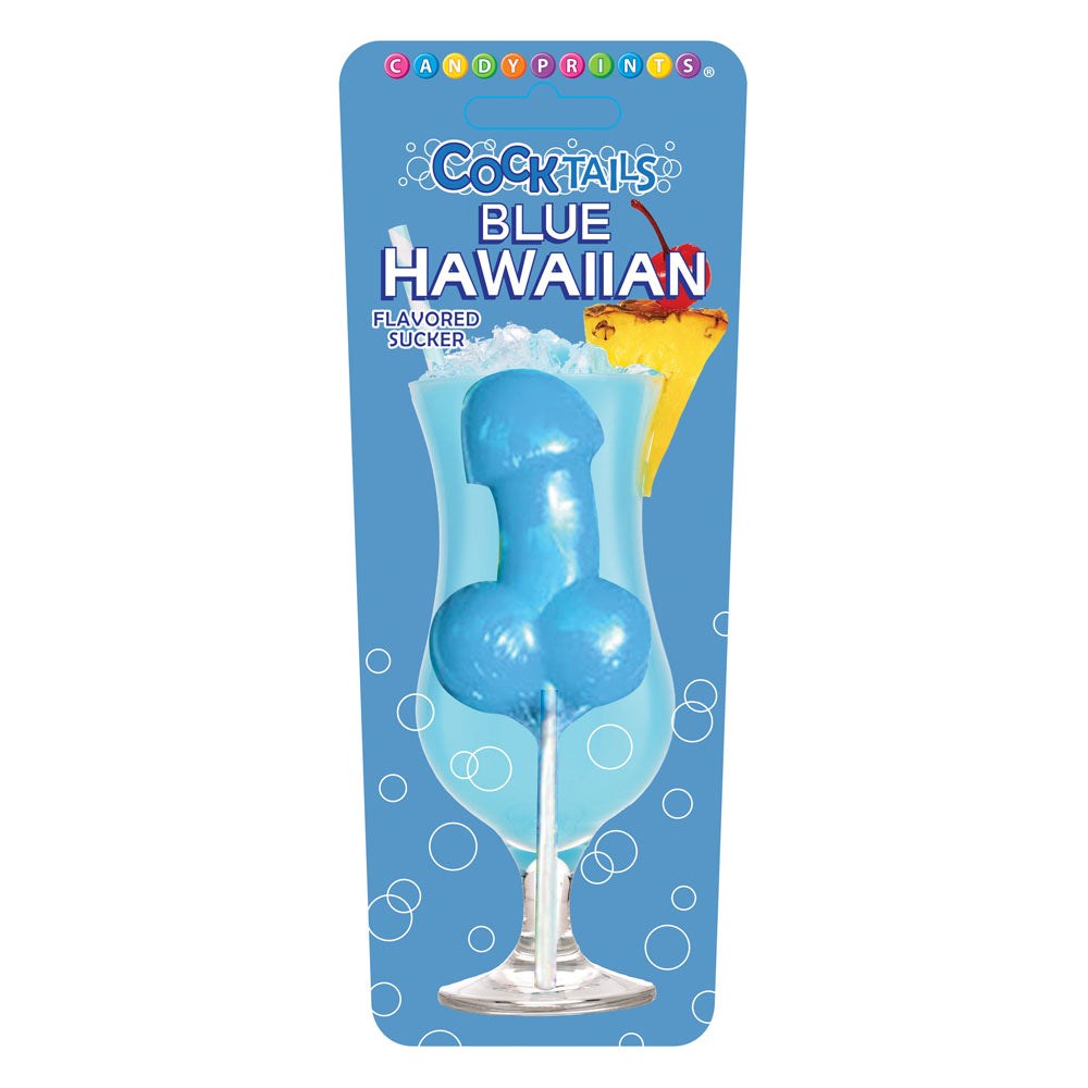 Little Genie Cocktail Suckers Blue Hawaiian Flavoured Dicky Lollypop - - Party Gifts and Novelties
