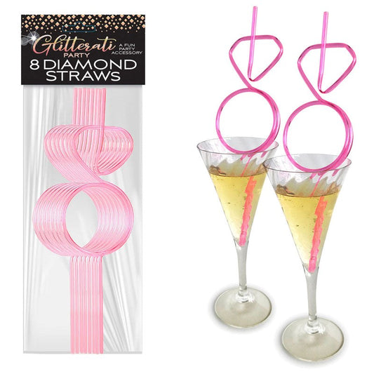 Little Genie Glitterati Hens Party Novelty Diamond Straw Set of 8 - - Party Gifts and Novelties