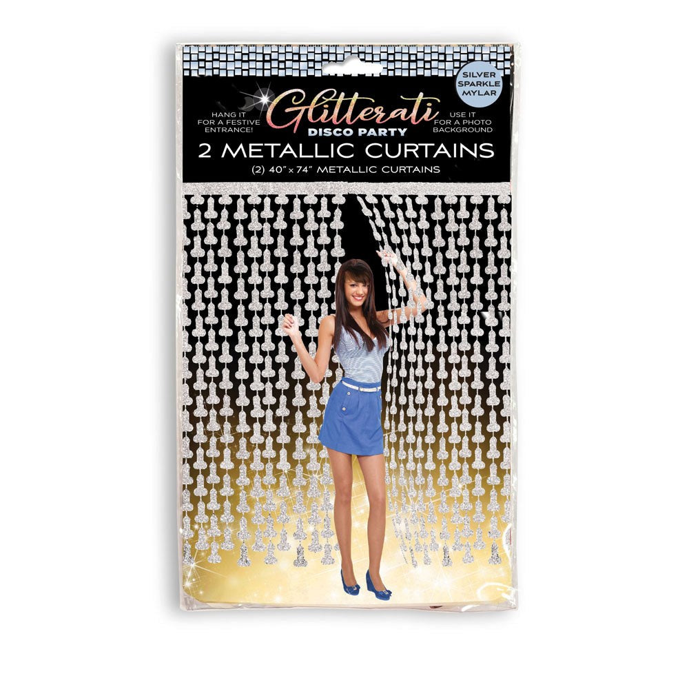 Little Genie Glitterati Penis Party Disco Metallic Curtain - - Party Gifts and Novelties