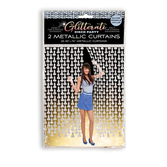 Little Genie Glitterati Penis Party Disco Metallic Curtain - - Party Gifts and Novelties