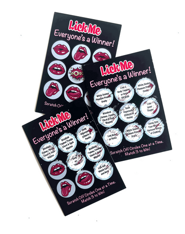 Little Genie Lick Me Lotto Naughty Scratcher Interactive Adult Game Cards - Party Gifts and Novelties