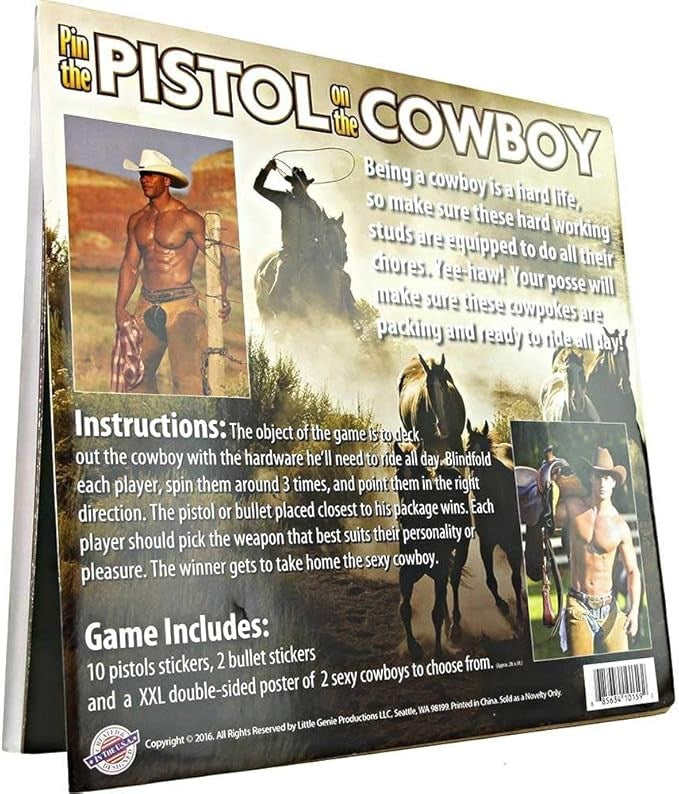 Little Genie Pin The Pistol On The Cowboy Hens Party Game Adult Party - - Sex Games, Coupons and Tricks