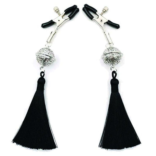 Little Genie Sexy AF Black Tassle Nipple Clamps - - Nipple and Clit Clamps