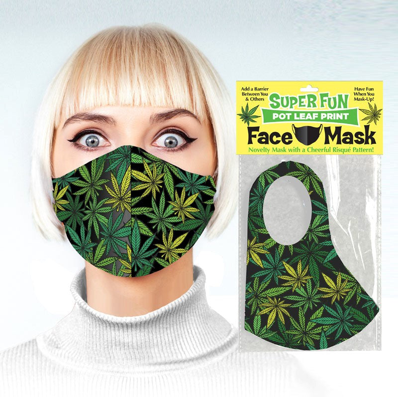 Little Genie Super Fun Pot Leaf Novelty Face Mask - - Masks And Blindfolds