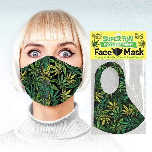 Little Genie Super Fun Pot Leaf Novelty Face Mask - - Masks And Blindfolds