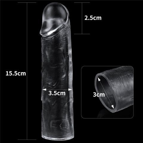 Lovetoy Flawless Penis Extender Sleeve Clear with Girth Enhancement - Penis Sleeves and Extenders