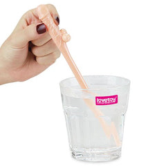 Lovetoy Jokes and Parties Original Willy Dicky Straws Flesh - - Party Gifts and Novelties