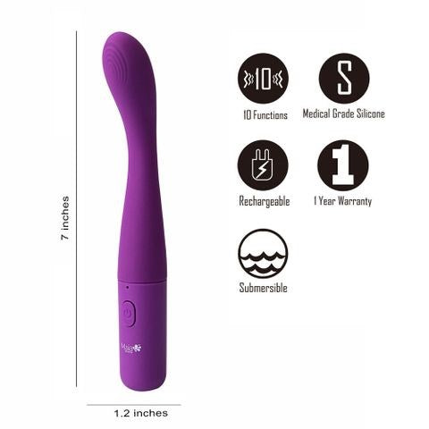 Maia Toys Maia CHELSI USB Rechargeable G Spot Vibrator Purple 10 Speeds - - G-Spot Vibrators
