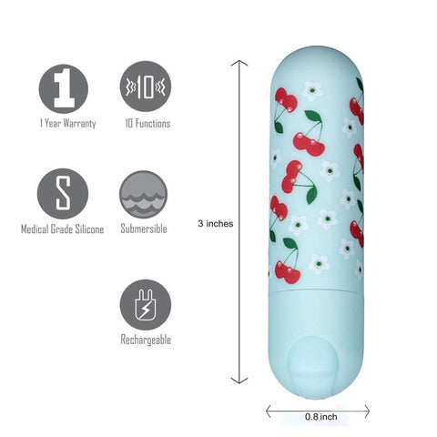 Maia Toys Maia Sherri Multi Function USB Rechargeable Bullet Vibrator Baby Blue - Bullet Vibrators