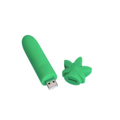 Maia Toys Maia STONI 420 Rechargeable Mini Bullet Vibrator Green USB Charging - - Bullet Vibrators