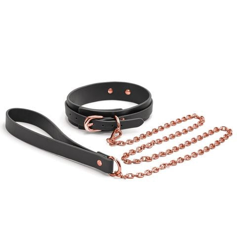 NS Novelties Bondage Couture Collar & Leash Black Premium BDSM Control Set - Collars and Leads