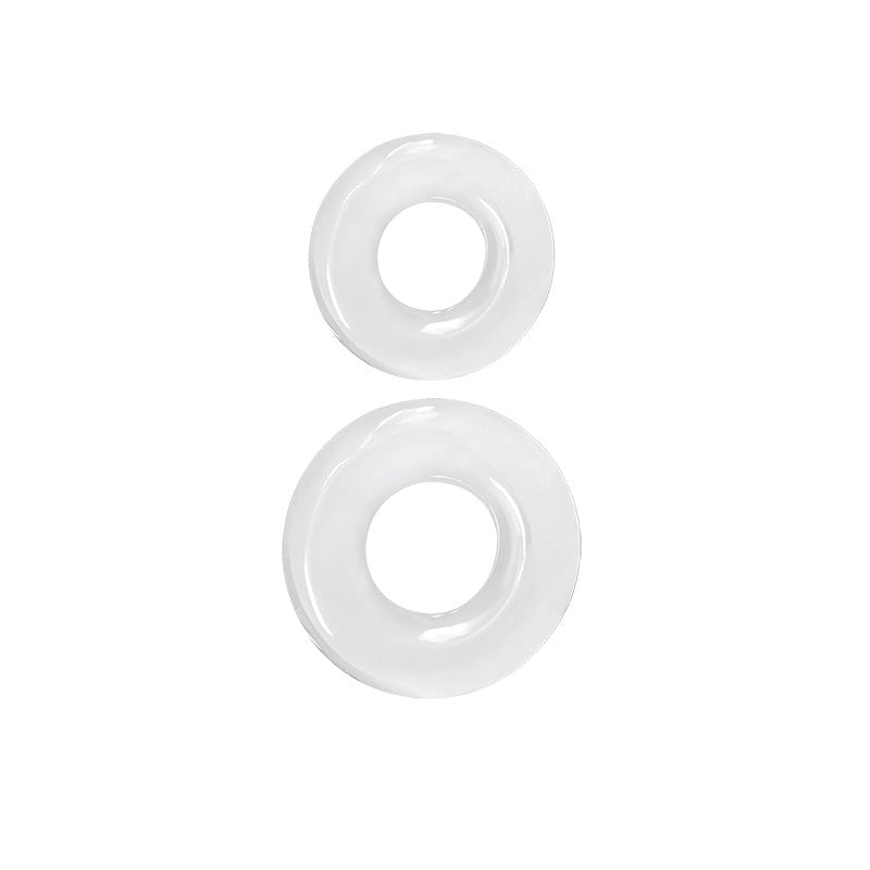 NS Novelties Renegade Double Stack Stretchy Cock Rings Set Clear Two Sizes - Cock Ring Sets