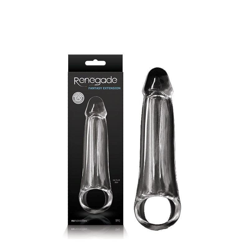 NS Novelties Renegade Fantasy Extension Small Penis Extension Sleeve Clear - - Penis Sleeves and Extenders