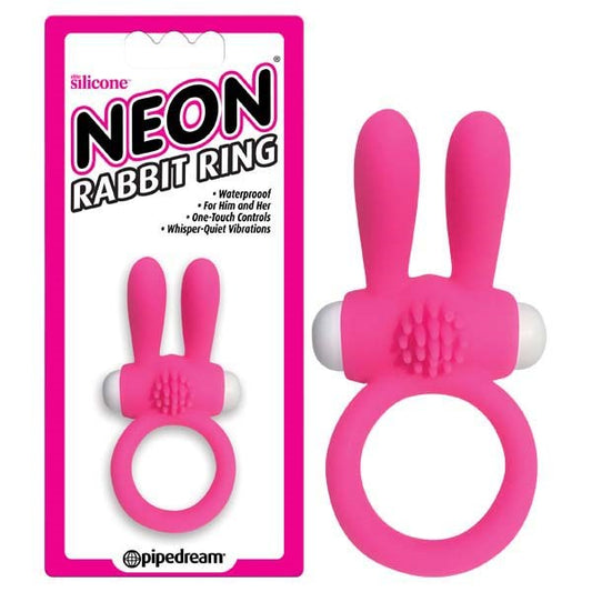 Pipedream Products Pipedream Neon Rabbit Vibrating Cock Ring Pink Dual Partner - - Vibrating Cock Rings
