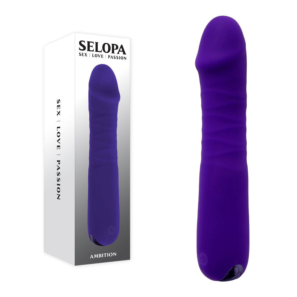 Evolved Selopa AMBITION Rechargeable Thrusting Dildo Vibrator Purple Thrusting - - Vibrating Dildos