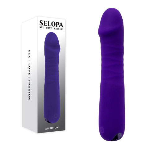 Evolved Selopa AMBITION Rechargeable Thrusting Dildo Vibrator Purple Thrusting - Vibrating Dildos
