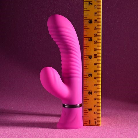 Evolved Selopa NEXT WAVE USB Rechargeable Dual Rabbit Vibrator Pink Wave Design - Rabbit Vibrators