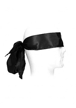 Shots Toys OUCH Black and White Bondage Silky Ribbon Premium Silk Restraint - Cuffs And Restraints