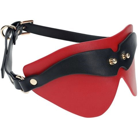 Shots Toys OUCH Milan Collection BDSM Play Blindfold Black Red Premium Sensory - Masks And Blindfolds