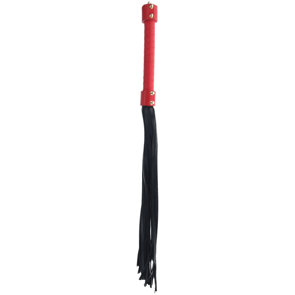 Shots Toys OUCH Milan Collection Bondage Flogger Whip Black Red Premium BDSM - - Whips And Crops