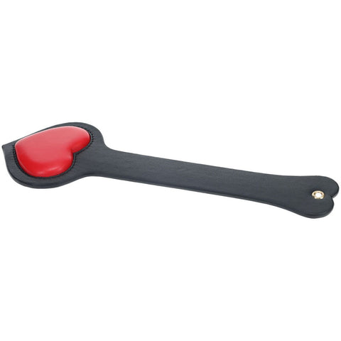 Shots Toys OUCH Milan Collection Heart Shape BDSM Paddle Black Red Premium Impact - Paddles And Slappers