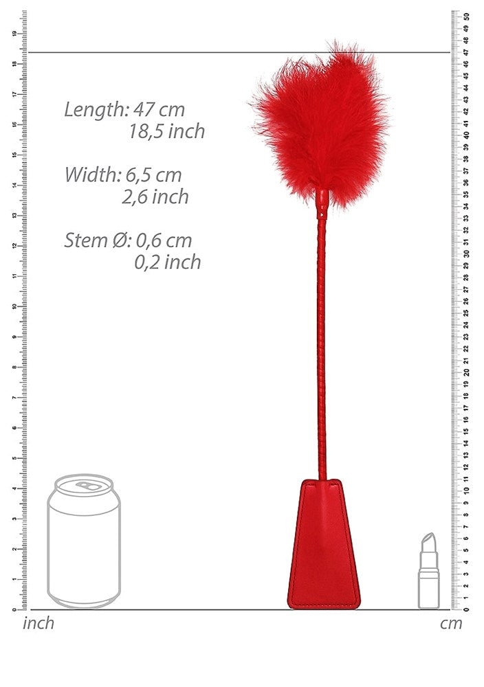Shots Toys Ouch Bondage Crop With Feather Whip Dual Sensation BDSM Toy - - Whips And Crops