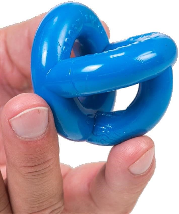 Sport Fucker Half Guard Stretchy Cock Ring Police Blue with Splitter Design - - Stretchy Cock Rings