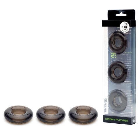 Sport Fucker Super Stretchy Rubber Cock Ring Set for Enhanced Performance - Cock Ring Sets