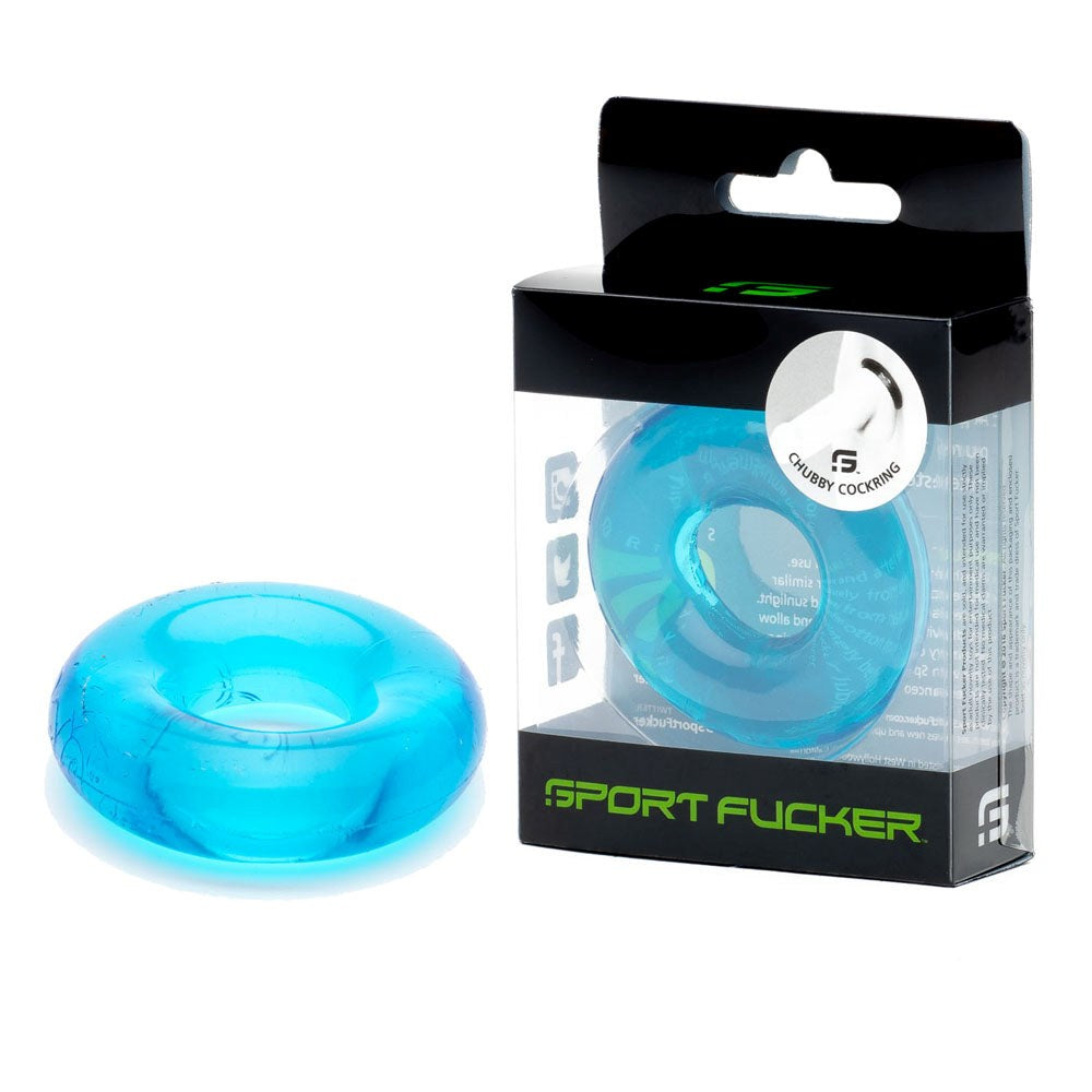 Sport Fucker Super Stretchy Rubber Cockring Ice Blue Penis Enhancement Ring - - Stretchy Cock Rings