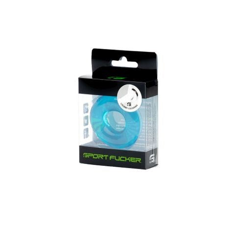 Sport Fucker Super Stretchy Rubber Cockring Ice Blue Penis Enhancement Ring - - Stretchy Cock Rings