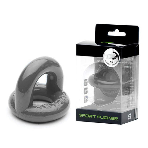 Sport Fucker Universal Cock & Balls Ring Grey Premium TPR Stretchy Support - Ball and Cock Toys