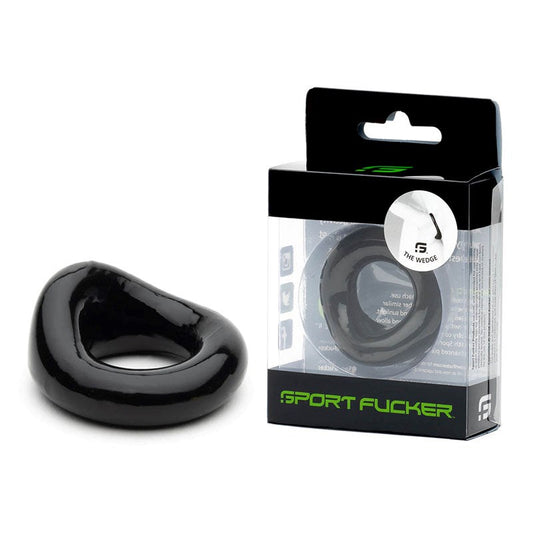 Sport Fucker Wedge Super Stretchy Cock Ring Black Enhanced Stamina - - Stretchy Cock Rings