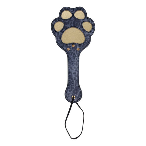 Sportsheets Sex & Mischief Cougar Paw Spanking Paddle Navy Blue Gold Impact Play - Paddles And Slappers